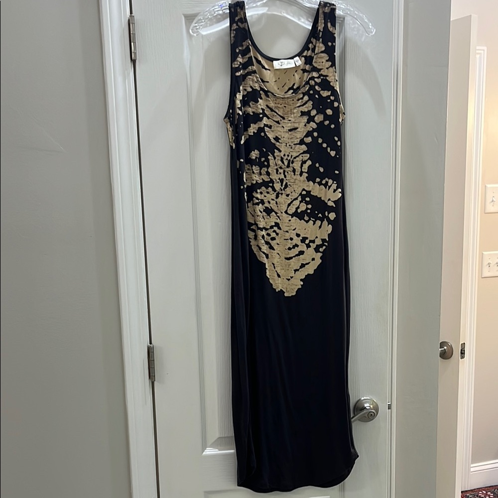 Charcoal and Tan Women's Dress